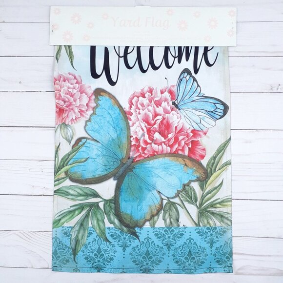 Other - Mini Garden Flag Welcome Flowers Butterflies